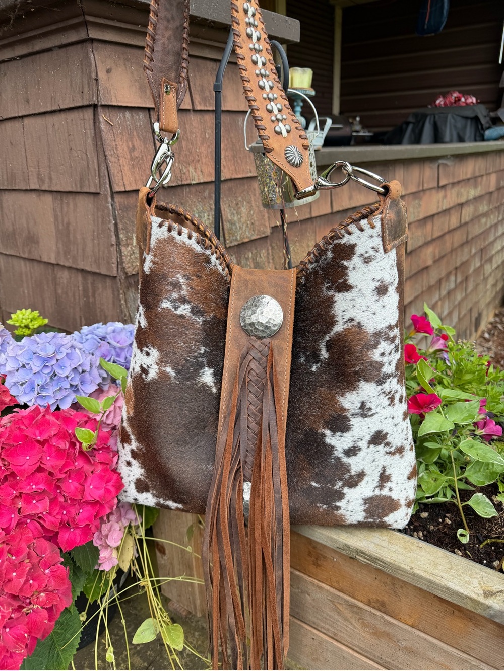 Designer Custom Leather Large Boot top. Gorgeous Cowhide